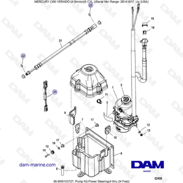 Mercury 350 Verado (6 CYL) - Pump kit-power steering (4 thru 24 feet)