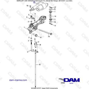 Mercury 350 Verado (6 CYL) - Upper shift components