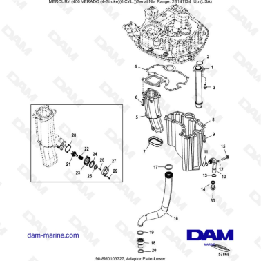 Mercury Verado 400 - Adaptor plate-lower