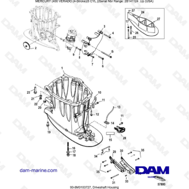 Mercury Verado 400 - Driveshaft housing