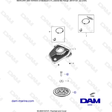 Mercury Verado 400 - Flywheel & cover