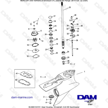 Mercury Verado 400 - Gear housing, driveshaft, 5.44 HD Sportmaster
