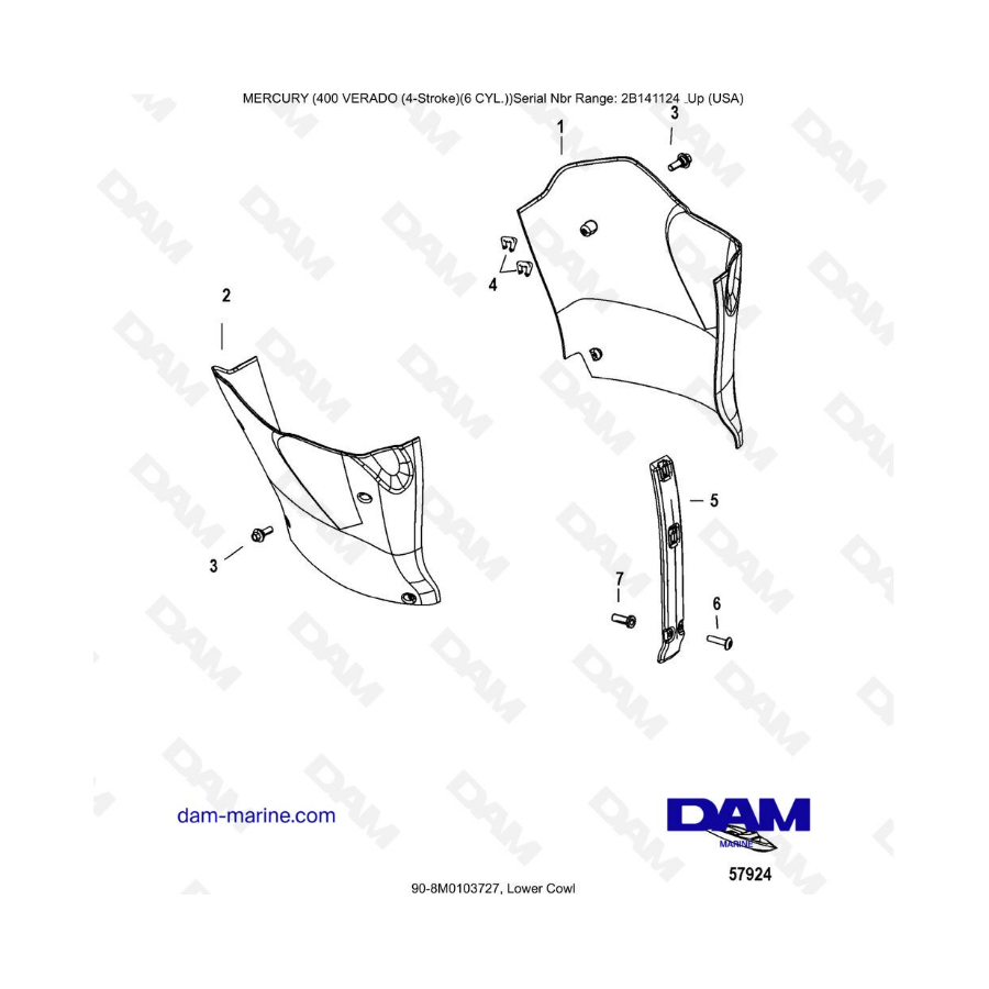 Mercury Verado 400 - Lower cowl
