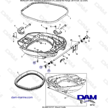 Mercury Verado 400 - Mount Cradle