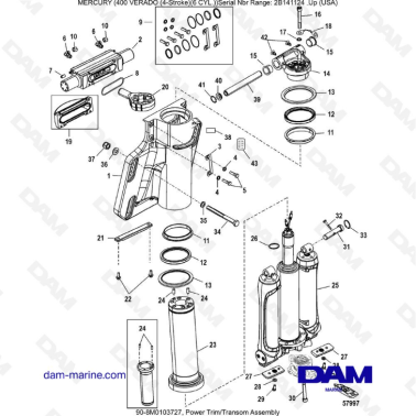 Mercury Verado 400 -  Power Trim/Transom Assembly