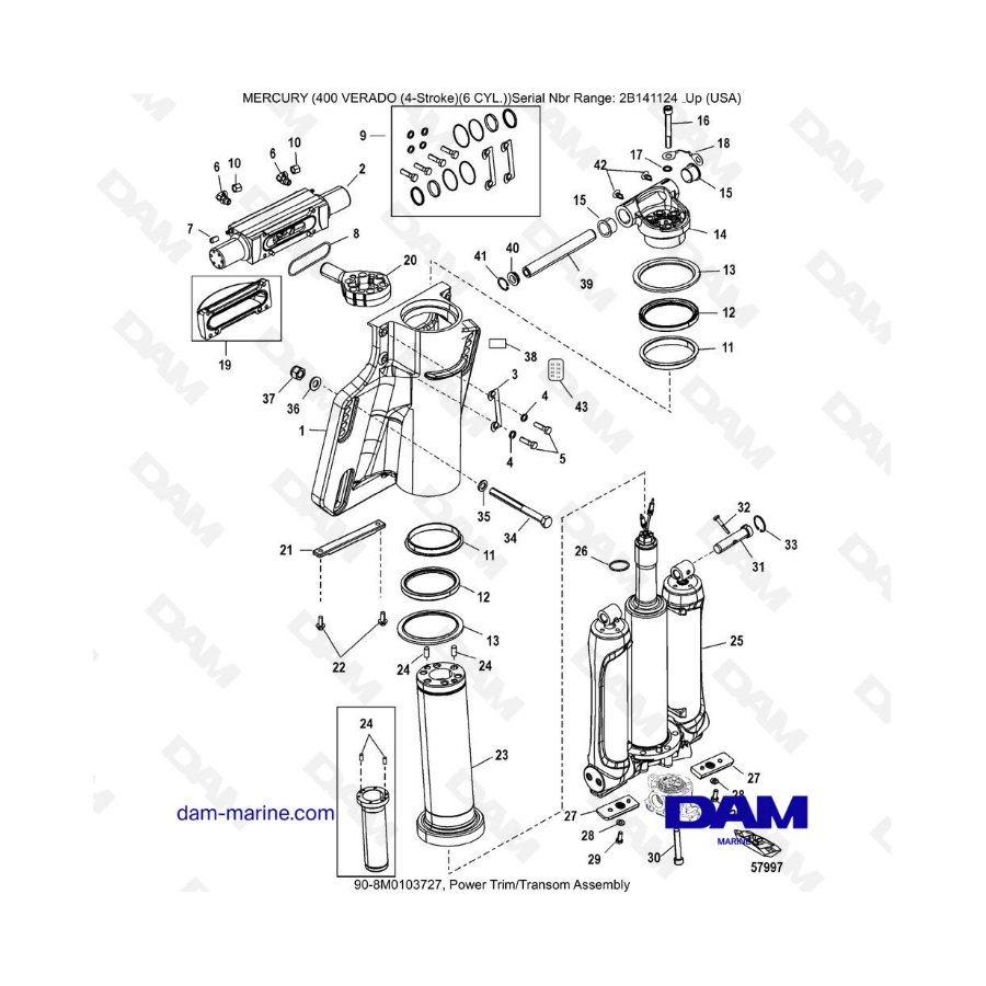 Mercury Verado 400 - Power Trim/Transom Assembly