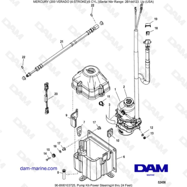 Mercury Verado 200 (6 Cylindres) - Pump kit-power steering (4 thru 24 feet)