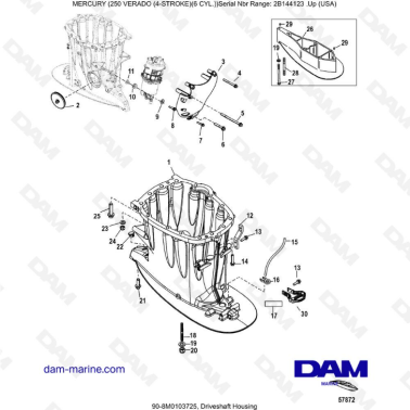 Mercury Verado 250 - Driveshaft housing