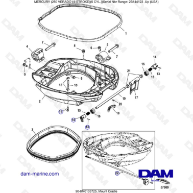 Mercury Verado 250 - Mount Cradle
