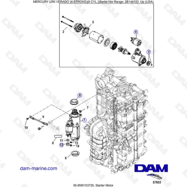 Mercury Verado 250 - Starter motor