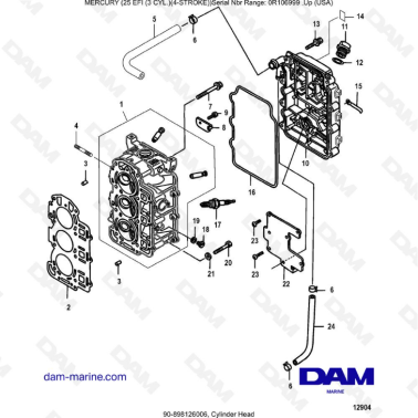Mercury EFI 25cv - Cylinder head