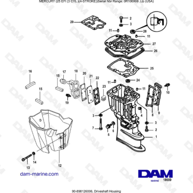Mercury EFI 25cv - Driveshaft housing