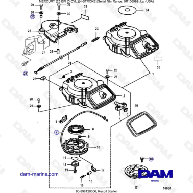 Mercury 25 EFI - Recoil starter
