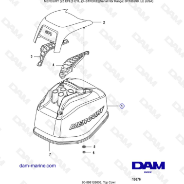 Mercury 25 EFI - Top cowl