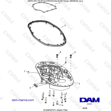 Mercury 75 EFI - Adaptor plate