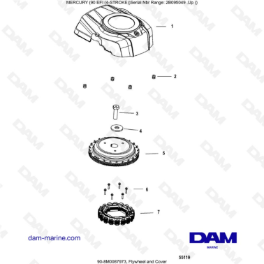 Mercury 90 EFI - Flywheel & cover