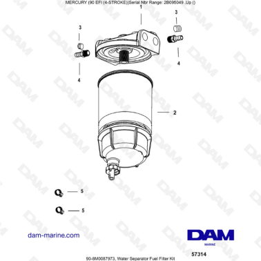 Mercury 90 EFI - Water separator fuel filter kit