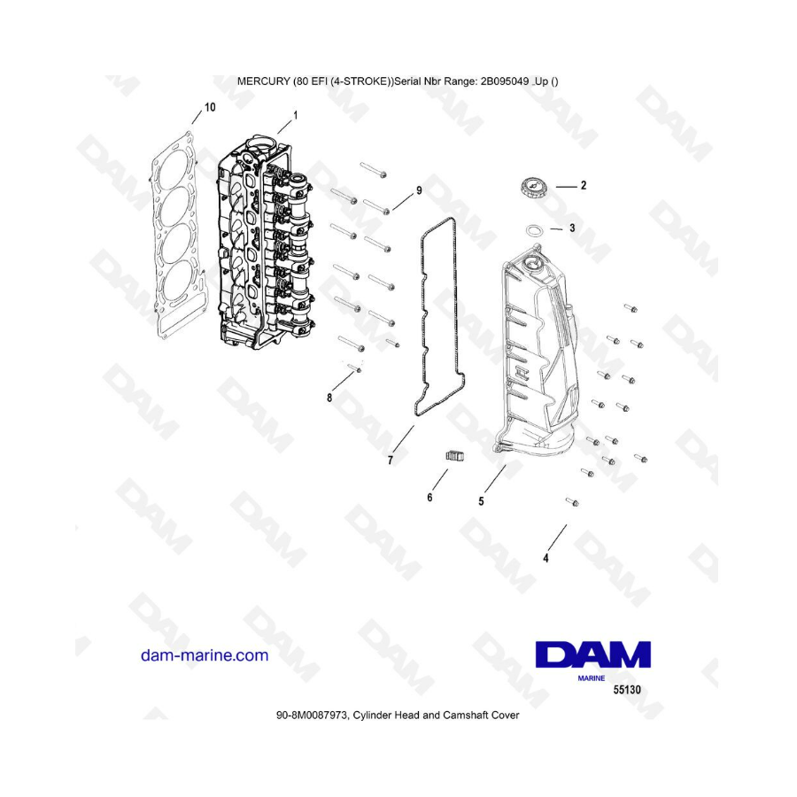 Mercury 80 EFI - Cylinder Head and Camshaft Cover Mercury 80 EFI - Cylinder Head and Camshaft Cover
