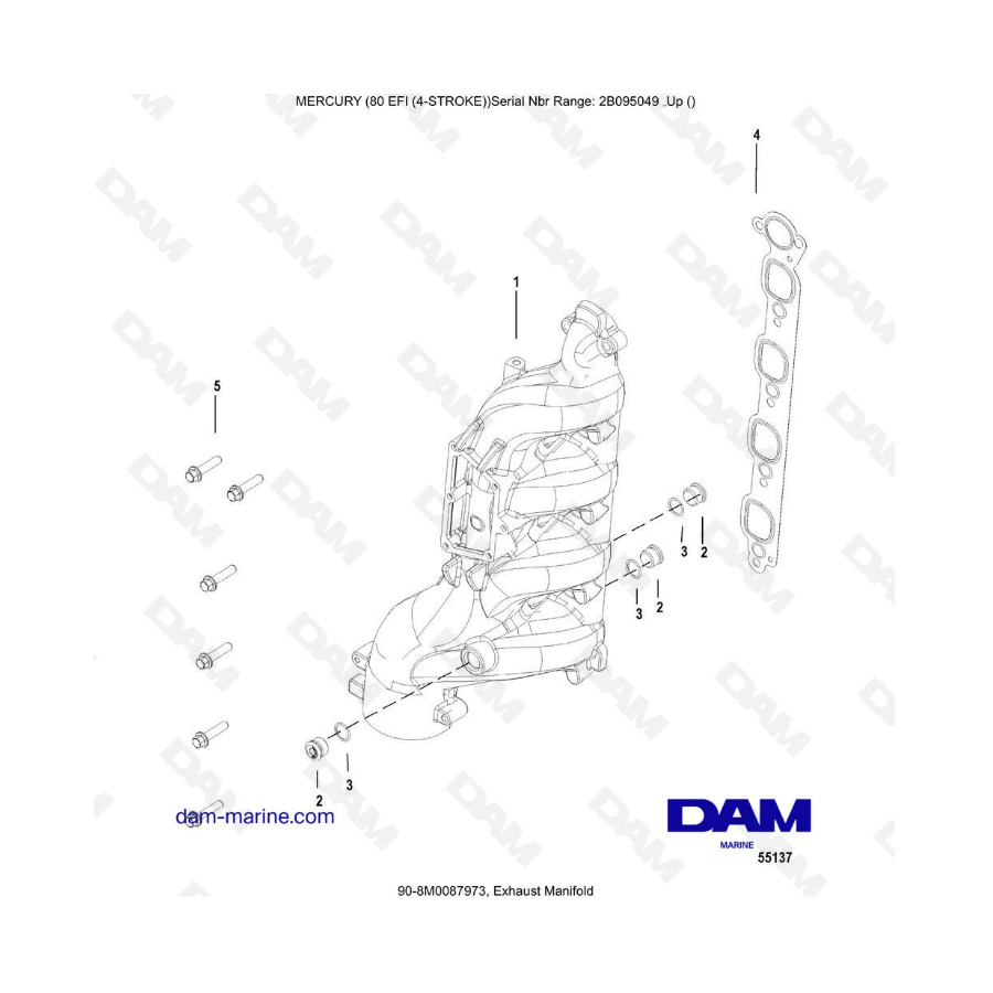 Mercury 90 EFI - Exhaust manifold
