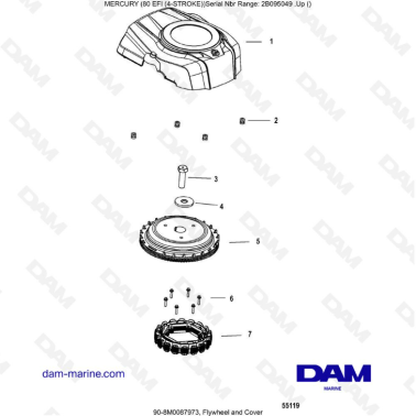 Mercury 90 EFI - Flywheel & cover