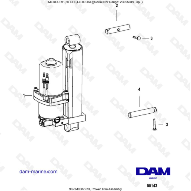 Mercury 90 EFI - Power trim assembly