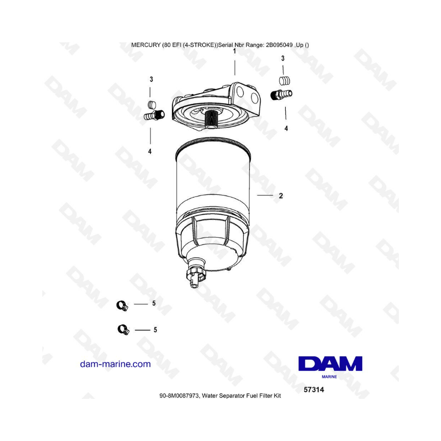 Mercury 90 EFI - Water Separator Fuel Filter Kit