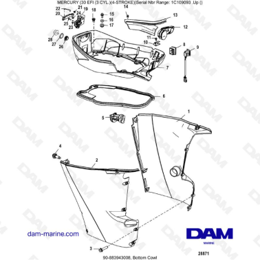 Mercury 30 EFI - Bottom cowl