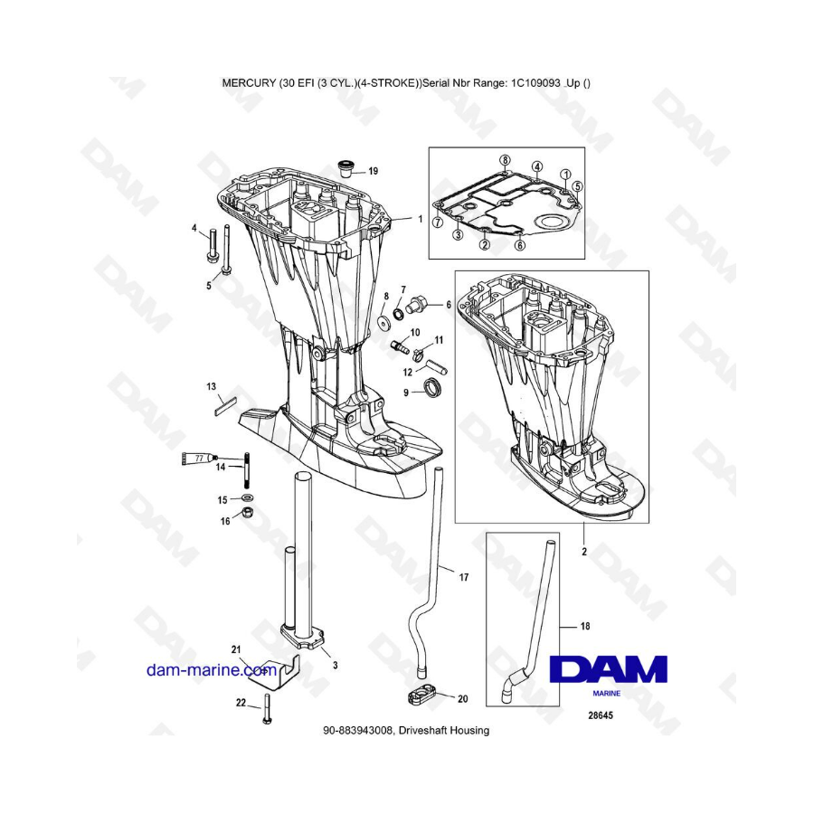 Mercury 30 EFI - Driveshaft housing