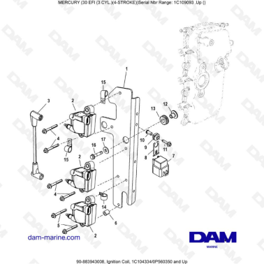 Mercury 30 EFI - Ignition Coil (new)
