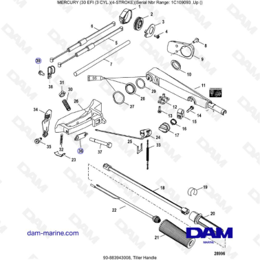 Mercury 30 EFI - Tiller Handle