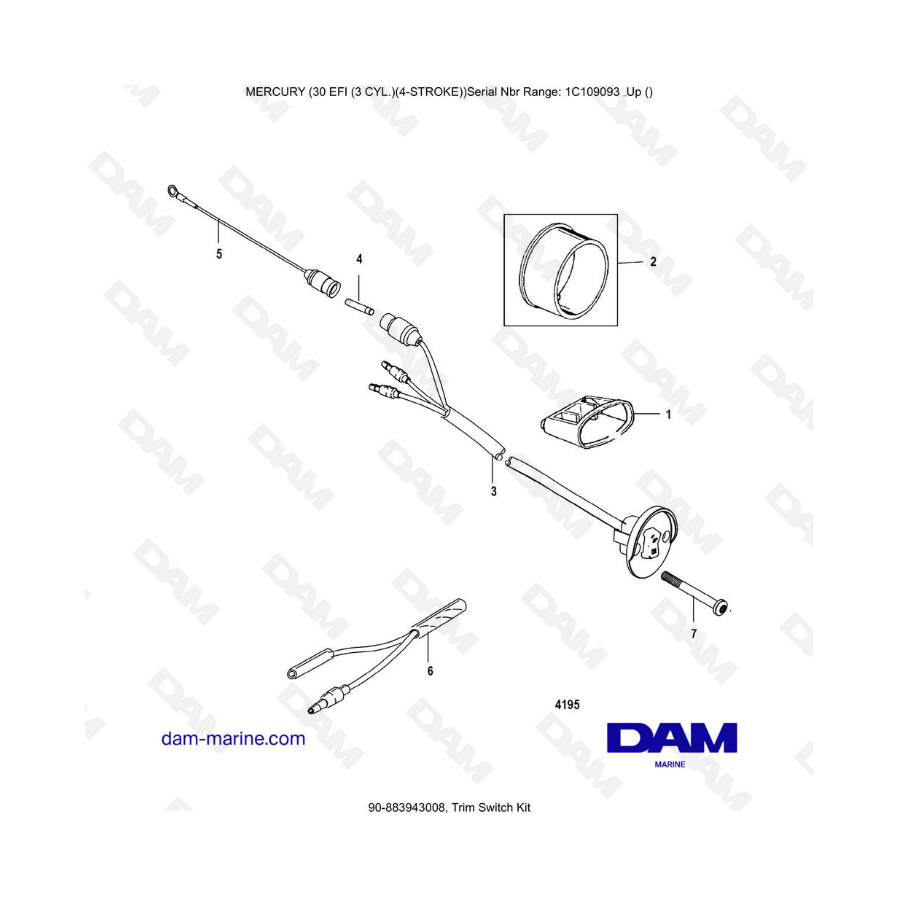 Mercury 30 EFI - Kit de interruptor de compensación 