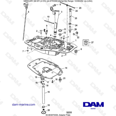 Mercury 60 EFI - Adaptor plate