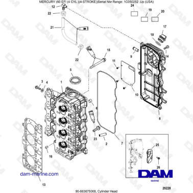 Mercury 60 EFI - Cylinder head