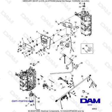 Mercury 60 EFI - Electrical Components, 1C104424/0P560350 and Up