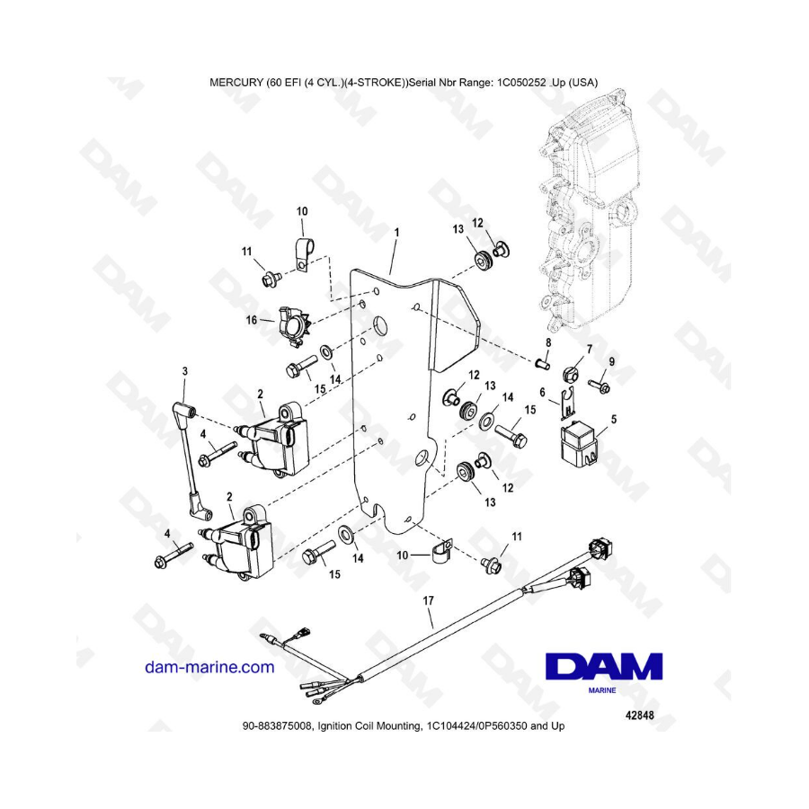Mercury 60 EFI - Ignition coil mounting