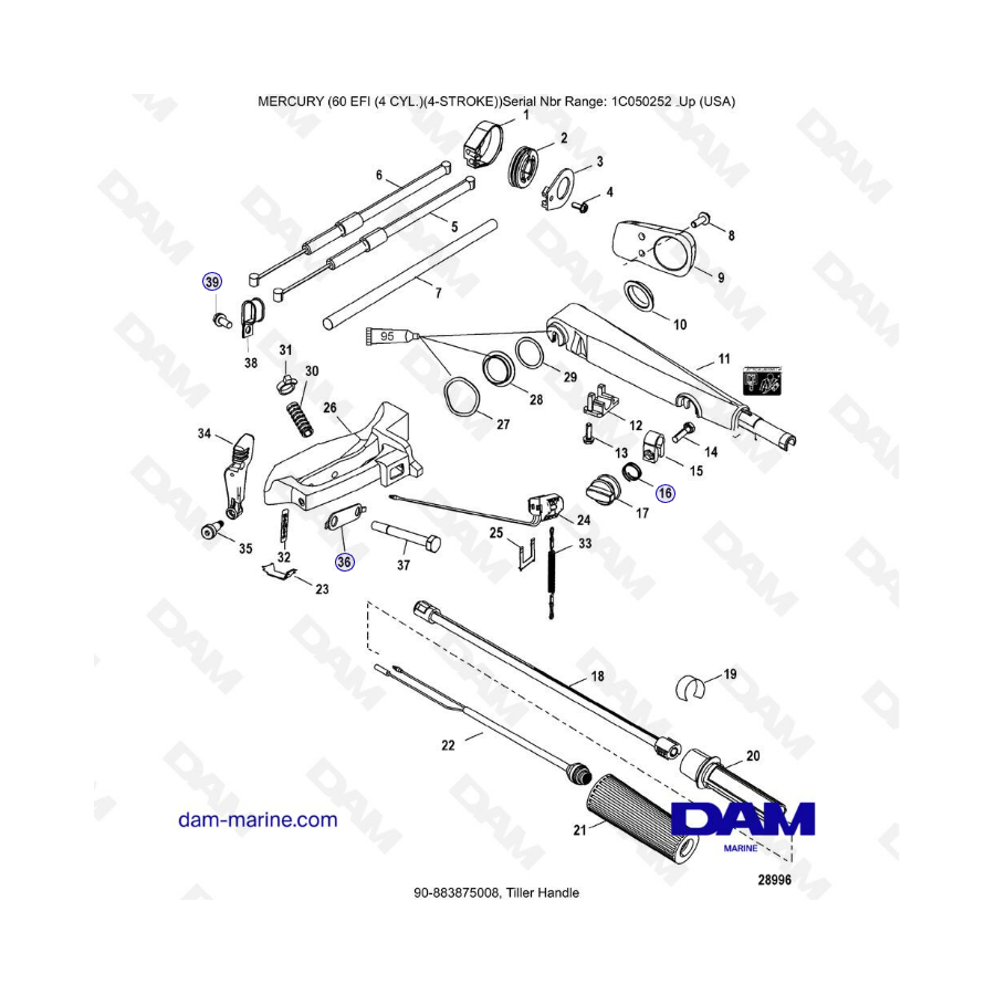 Mercury 60 EFI - Tiller Handle