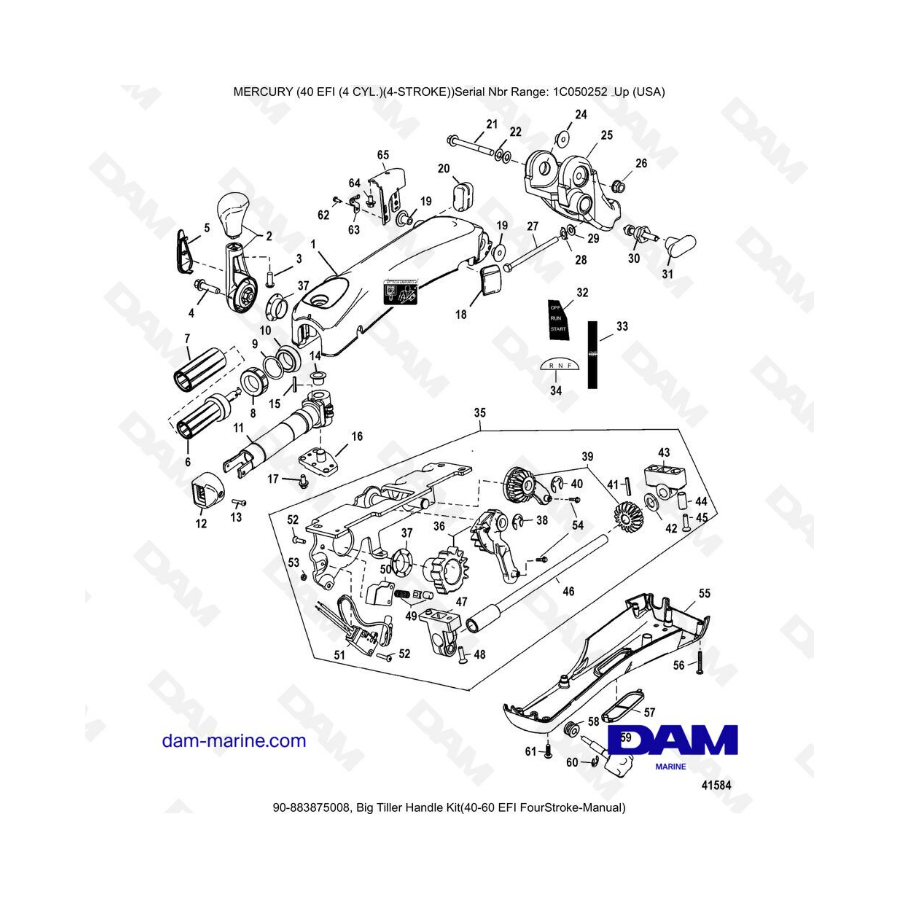 Mercury 40 EFI - Big tiller handle kit