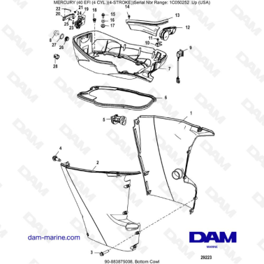 Mercury 40 EFI - Bottom cowl