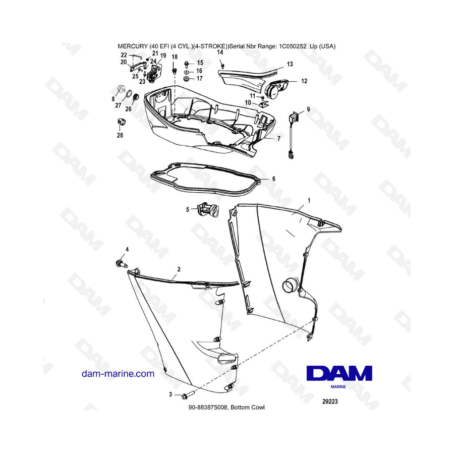 Mercury 40 EFI - Bottom cowl