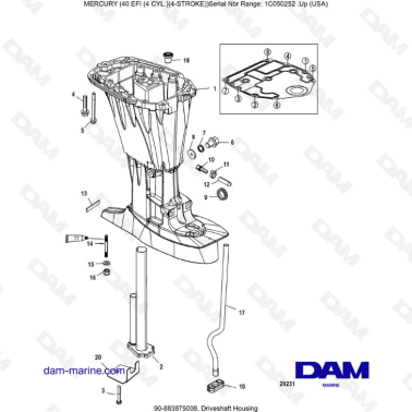 Mercury 40 EFI - Driveshaft housing