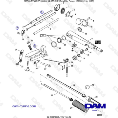 Mercury 40 EFI - Tiller handle