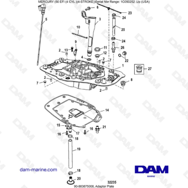 Mercury 50 EFI - Adapter plate