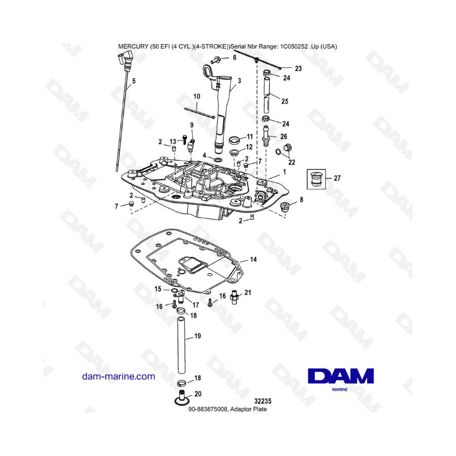 Mercury 50 EFI - Adaptor plate