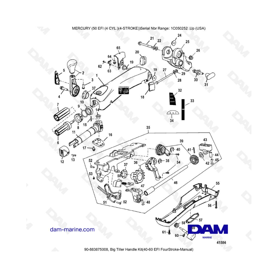 Mercury 50 EFI - Big Tiller Handle Kit(40-60 EFI FourStroke-Manual)
