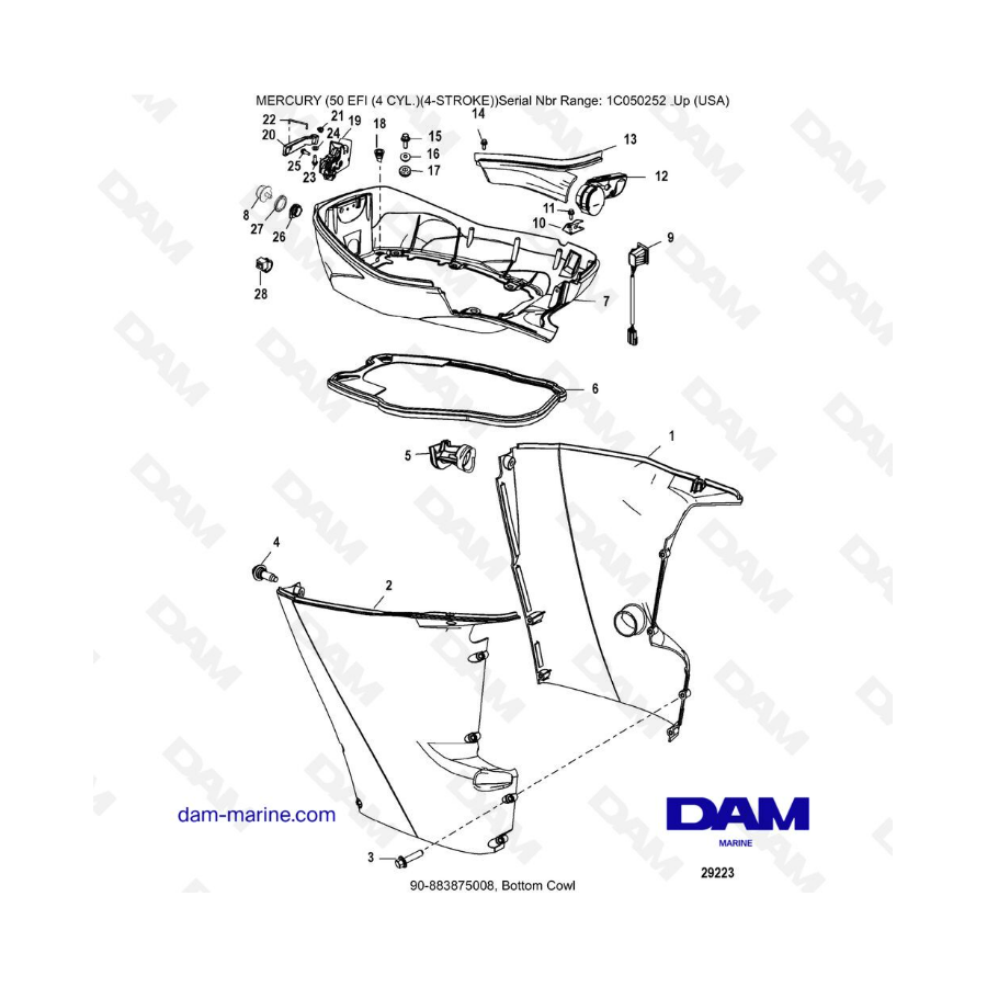 Mercury 50 EFI - Bottom cowl 