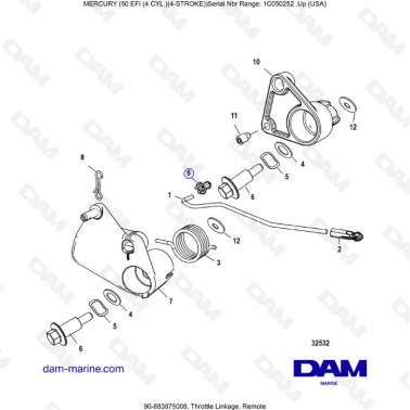 Mercury 50 EFI - Throttle Linkage, Remote