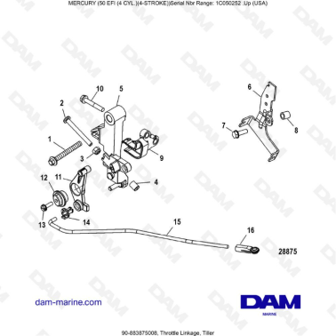 Mercury 50 EFI - Throttle linkage, tiller