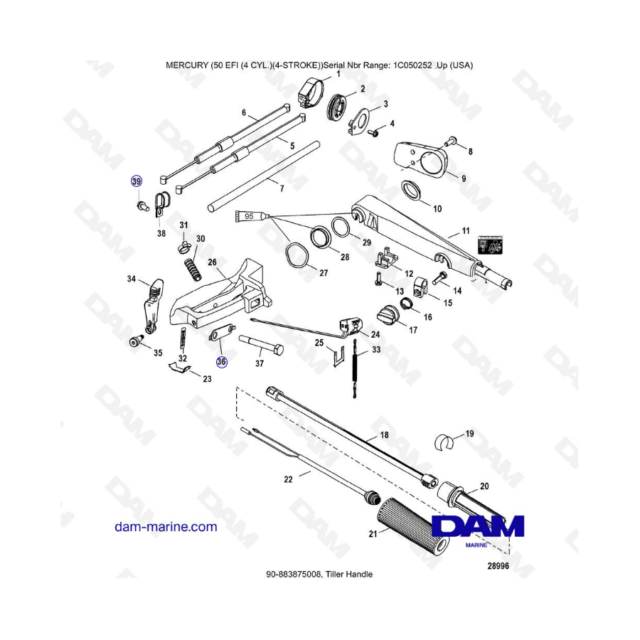 Mercury 50 EFI - Tiller Handle