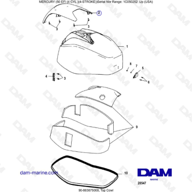 Mercury 50 EFI - Top Cowl