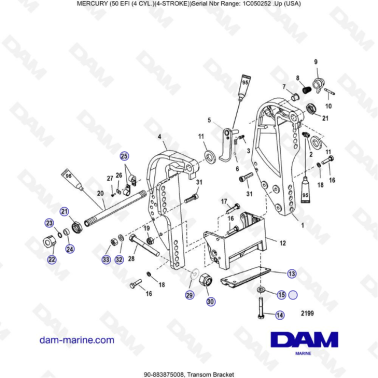 Mercury 50 EFI - Transom bracket